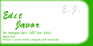 edit javor business card